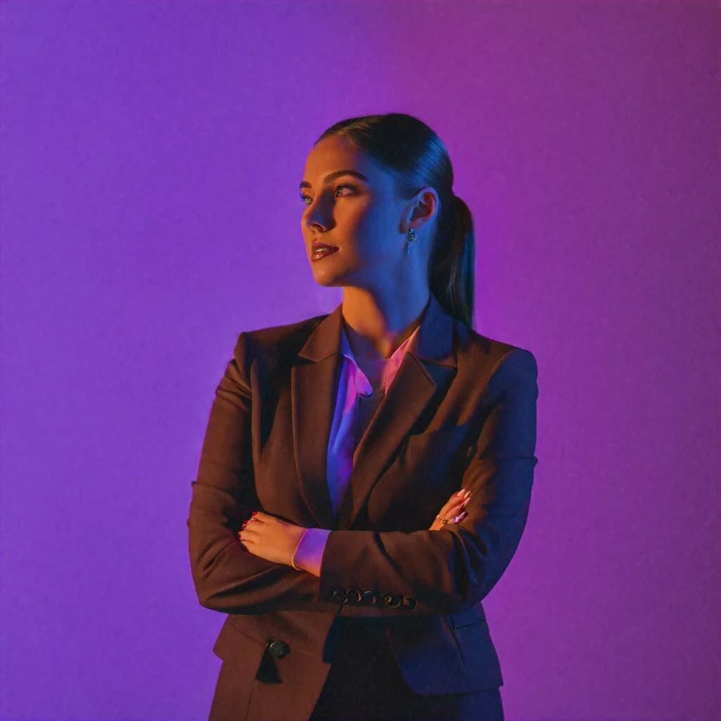 Aspirational professional in ultraviolet light